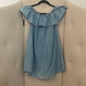 Express Off The Shoulder Jean Dress XS